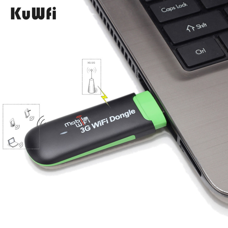 KuWFi 3G WiFi Modem Portable USB Wi-fi Mobile Modem 3G Wireless WiFi Router Support 3G 2100mhz 7.2Mbps Car Hotspot Dongle