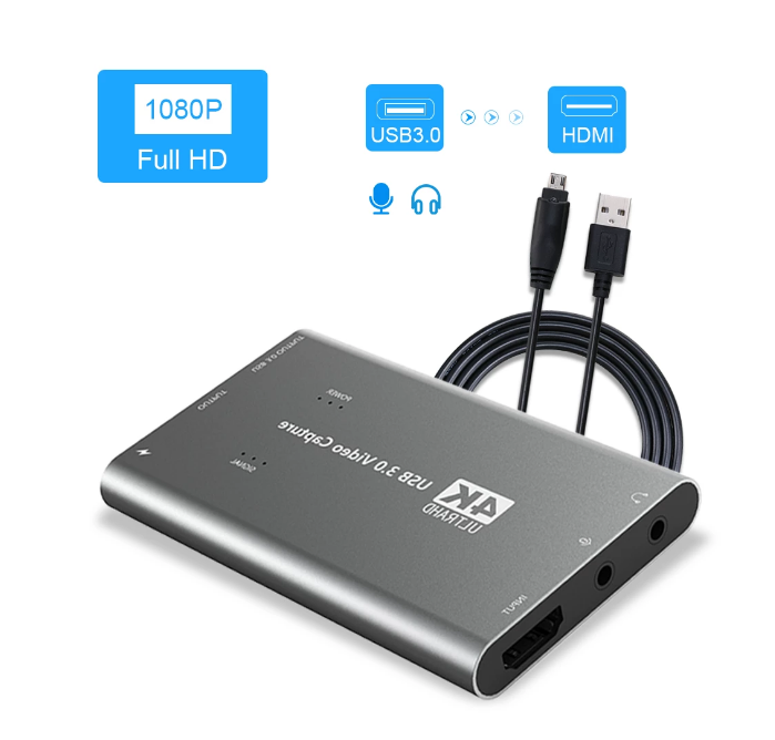 KuWFi Capture Card 1080p 60fps For Live Streaming HDMI to USB 3.0 4K Capture Card For Xbox One, PS4, Wii