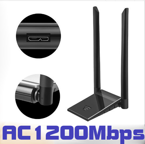 KuWFi USB 3.0 Wifi Adapter 1200Mbps PC Wi fi Receiver 2.4G&5.8G RTL8812BU Antenna USB Ethernet Lan Wifi Dongle With 2*5dBi