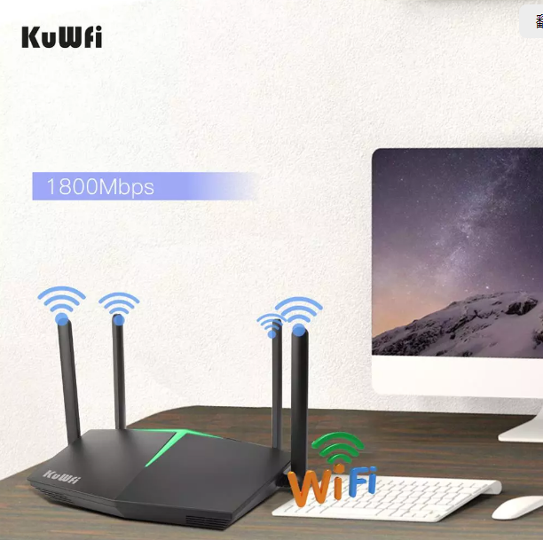 WiFi 6 Router 1800Mbps Smart Dual Band WiFi 6 802.11ax Wireless Gaming Routers with 4 Gigabit Port for Home Office New 128Users