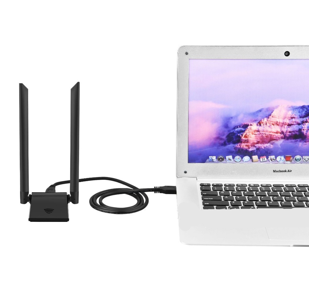 KuWFi USB 3.0 Wifi Adapter 1200Mbps PC Wi fi Receiver 2.4G&5.8G RTL8812BU Antenna USB Ethernet Lan Wifi Dongle With 2*5dBi
