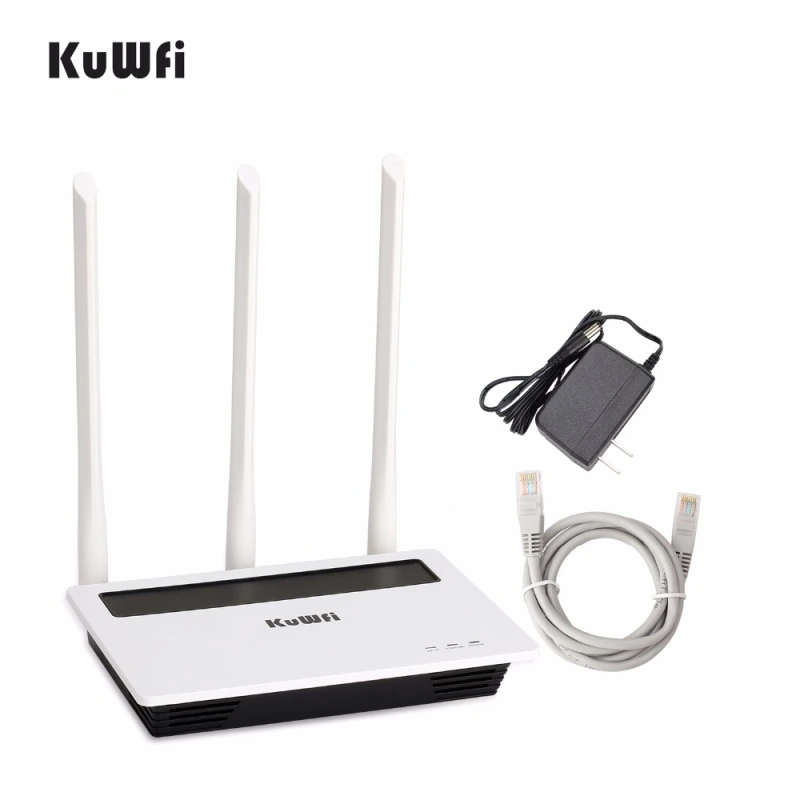 KuWFi 300Mbps Wireless Router 2.4Ghz Wifi Repeater Wifi Extender Client AP Bridge With 3Pcs Antennas Strong Wifi Signal