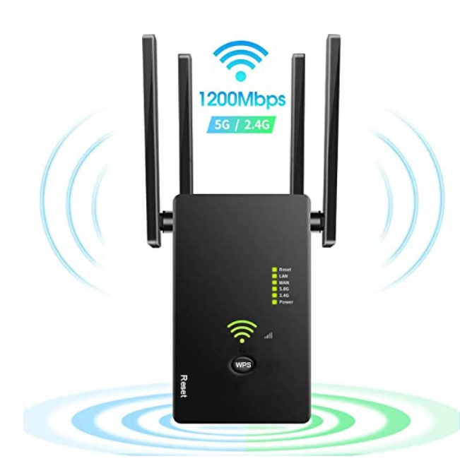 KuWFi 1200Mbps Wifi Repeater Dual Band Wireless 2.4G / 5G Wifi Extender AP Router Wifi Signal Amplifier With 4pcs Antennas