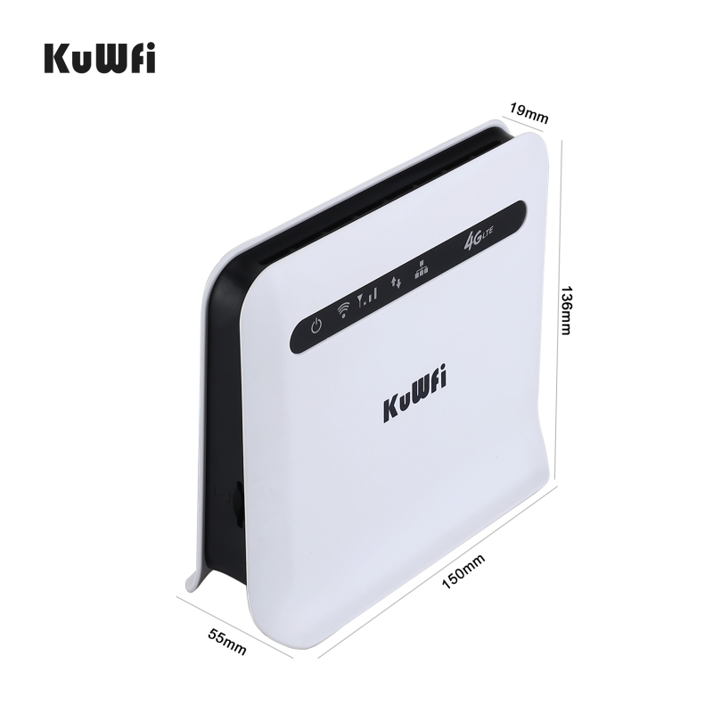 KuWFi 4G LTE Router Dual Band 750Mbps 3G/4G SIM Card Router Unlocked 4G FDD/TDD With RJ45 Lan Port Support 32 Wifi Users