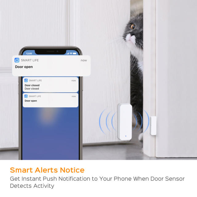 Smart WiFi Door Sensor Door Open /Closed Detectors Magnetic switch Window sensor home security Alert security alarm