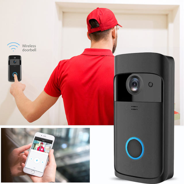 kuwfi  Smart Doorbell Camera Wifi Wireless Call Intercom Video-Eye for Apartments Door Bell Ring for Phone Home Security Cameras