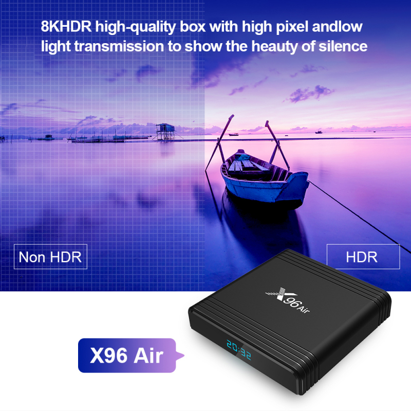 X96AIR Android 9.0 Mini TV BOX Amlogic S905X3 Quad Core 2.4G/5G Wifi Voice Control 8K HDR Media Player Smart Set Top Box X96air