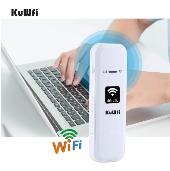 KuWFi 4G Wifi Router Dongle Unlocked 3G/4G USB Modem External Antenna Mobile Wireless Wifi Hotspot With SIM Card Slot
