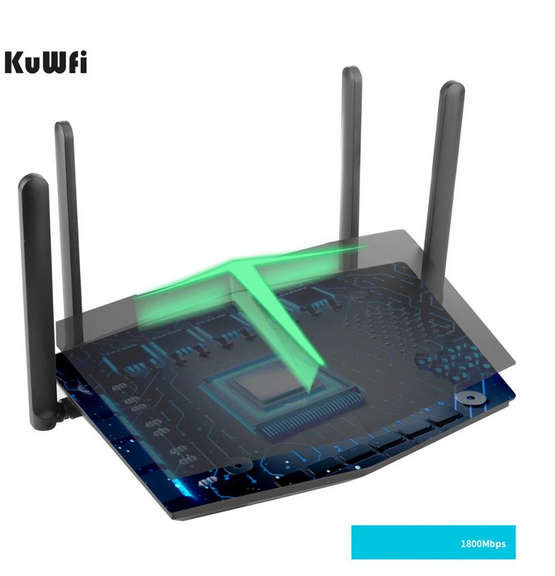 WiFi 6 Router 1800Mbps Smart Dual Band WiFi 6 802.11ax Wireless Gaming Routers with 4 Gigabit Port for Home Office New 128Users