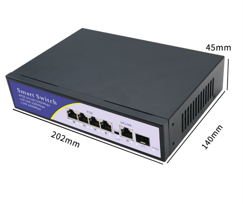 10 Ports POE Gigabit Switch 48V VLAN 10/100/1000Mbps 8 POE 1000M Port+2Uplink Port Network Switch for CCTV IP Camera Wireless AP