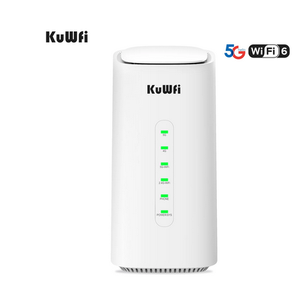 Unlocked KuWFi 5G CPE Router 5G& LTE-A Coverage 802.11ax 2.5Gbps High Rate Gigabit Wi-Fi 6 Worldwide AX3600 4G WiFi Router