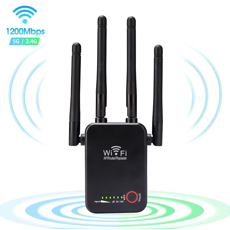 Repetidor de sinal wi-fi, 1200mbps, 300mbps, extensor de longo alcance, amplificador de sinal 2.4g, 5 ghz Repetidor de sinal wi-fi, 1200mbps, 300mbps,