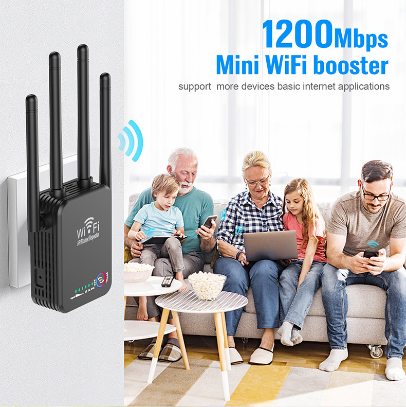 Repetidor de sinal wi-fi, 1200mbps, 300mbps, extensor de longo alcance, amplificador de sinal 2.4g, 5 ghz Repetidor de sinal wi-fi, 1200mbps, 300mbps,