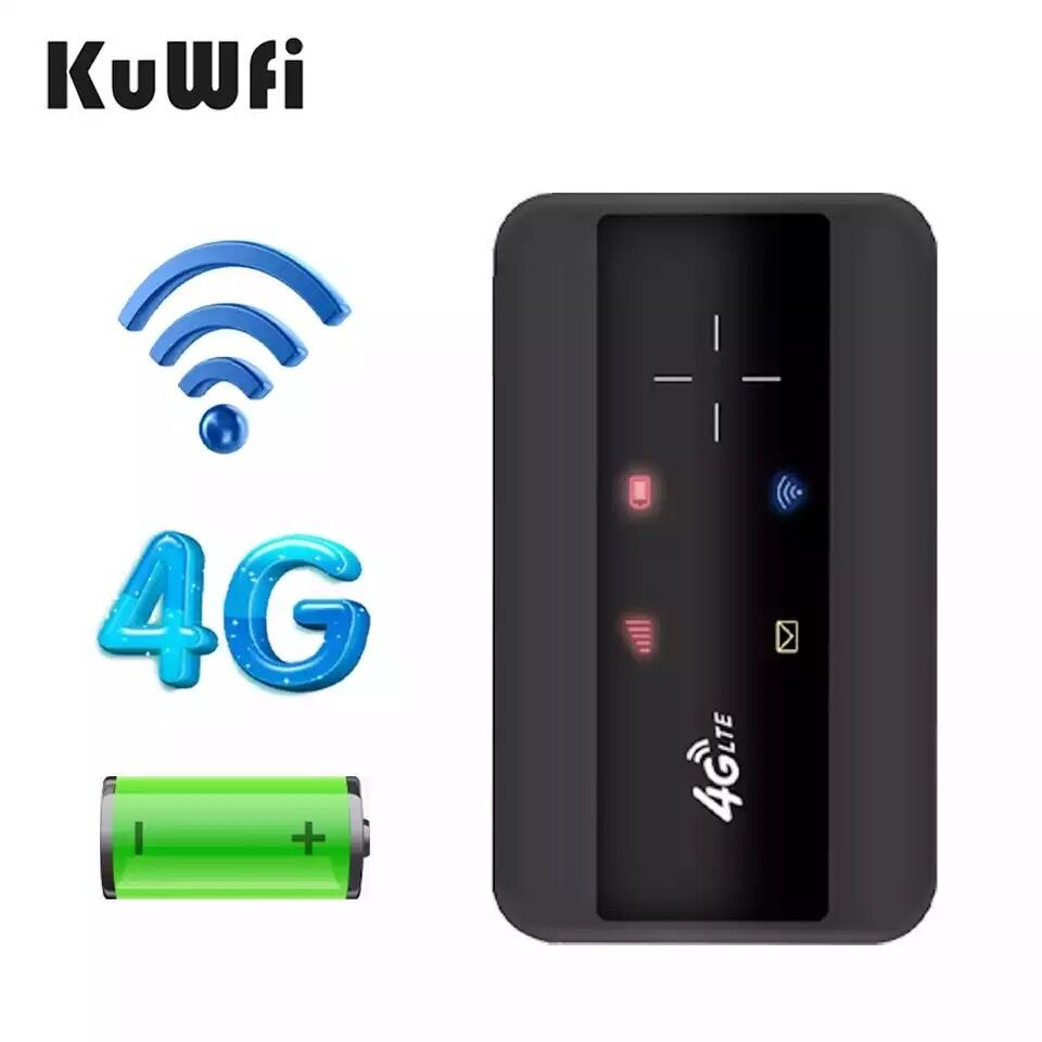 KuWFI Mini 4G Router 3G/4G LTE Wireless Wifi Modem Portable Pocket Wi-fi Mobile Hotspot Car Wi-fi Router With Sim Card Slot