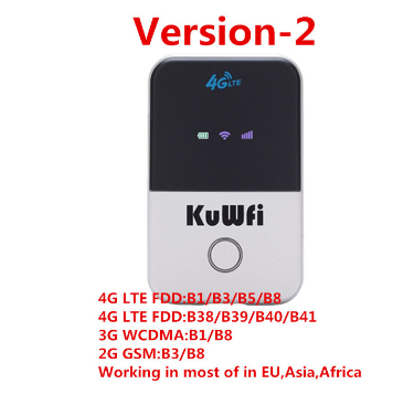 wireless router KuWFi 4G LTE Mobile WiFi Hotspot Unlocked Travel Partner Wireless 4G Router with SIM Card Slot Support LTE FDD B1/B3/B5 Support  10use