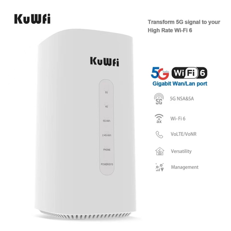 Unlock kuwfi 5g cpe router 5g and LTE-A coverage 802.11ax 2.5gbps high gigabit WiFi 6 ax3600 4g wifi router