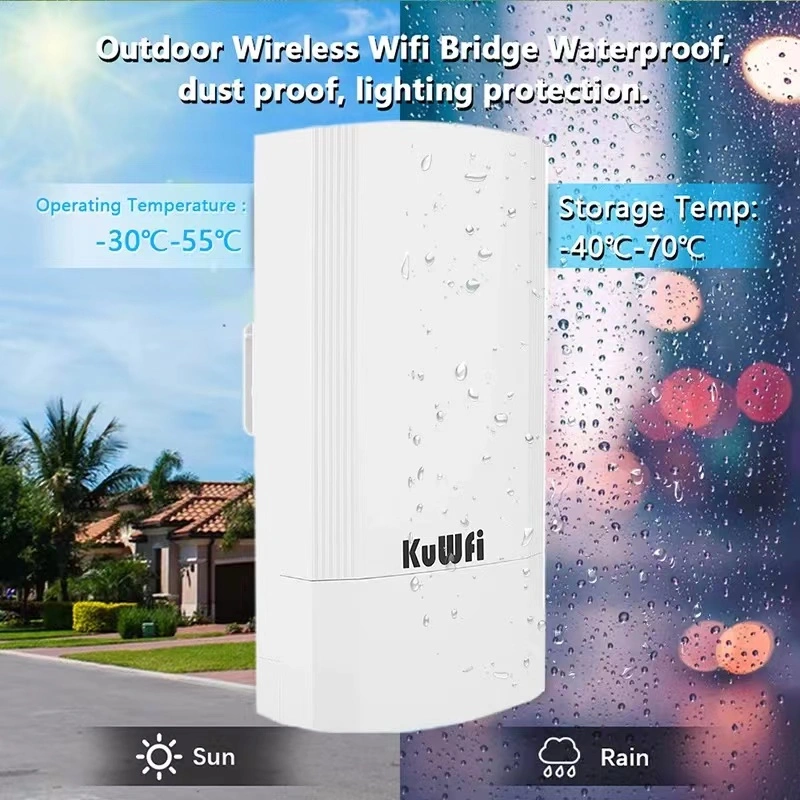 KuWFi 2-pakket 900 Mbps draadloze externe CPE-kit, Bridge/CPE draadloze