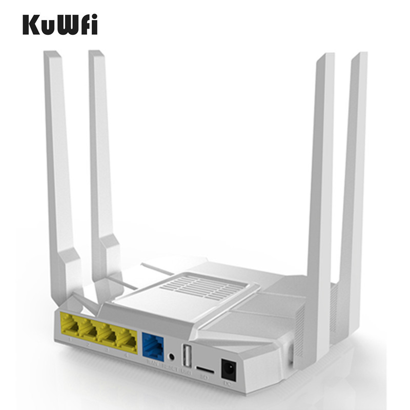 KuWFi AC1200Mbps 4G LTE WiFi Router 5GHz Gigabit Dual Band Wireless Internet Smart OpenWRT WiFi Routers with SIM Card Slot for Home/Office Work with .