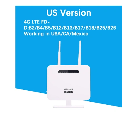 Kuwfi 4g router sim card 300mbps unlocked 4g cpe wireless router 150mbps cat4 mobile wifi hotspot with sim card slot 4 lan ports