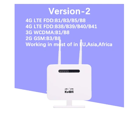 Kuwfi 4g router sim card 300mbps unlocked 4g cpe wireless router 150mbps cat4 mobile wifi hotspot with sim card slot 4 lan ports