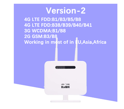 Kuwfi 4g router sim card 300mbps unlocked 4g cpe wireless router 150mbps cat4 mobile wifi hotspot with sim card slot 4 lan ports