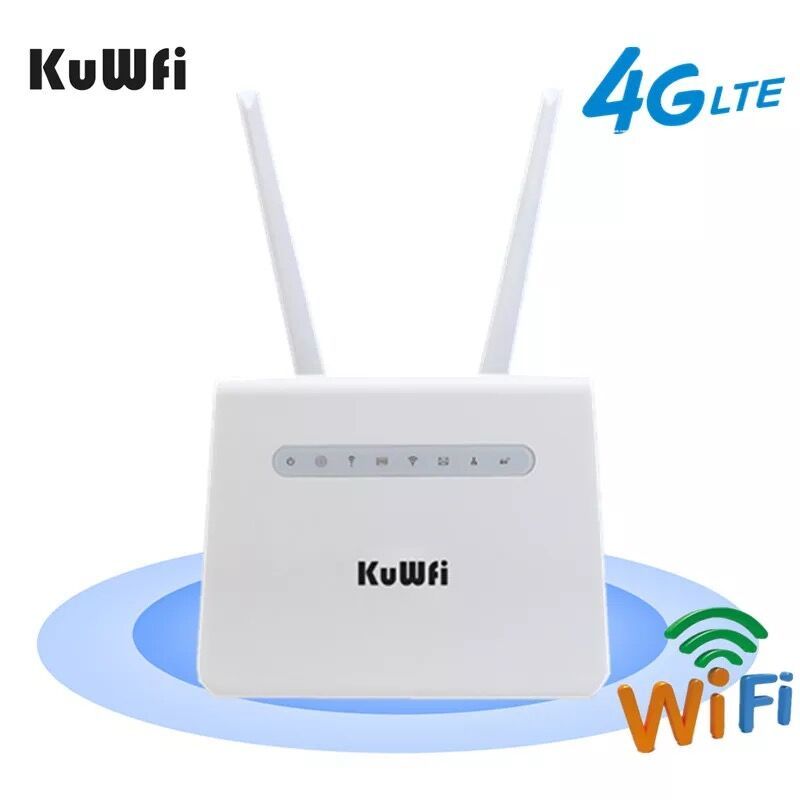 KuWFi 4G LTE Router 150Mbps 4G SIM Wifi Router Unlocked LTE CPE Mobile WiFi Wireless Router work with 32 WiFi Users