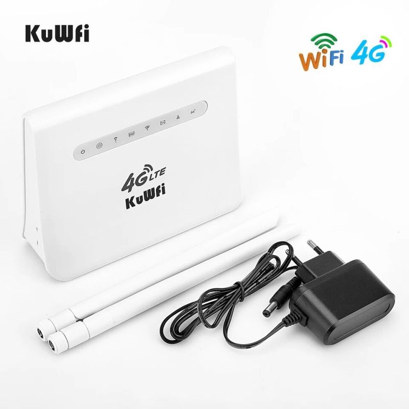 KuWFi 4G LTE Router 150Mbps 4G SIM Wifi Router Unlocked LTE CPE Mobile WiFi Wireless Router work with 32 WiFi Users