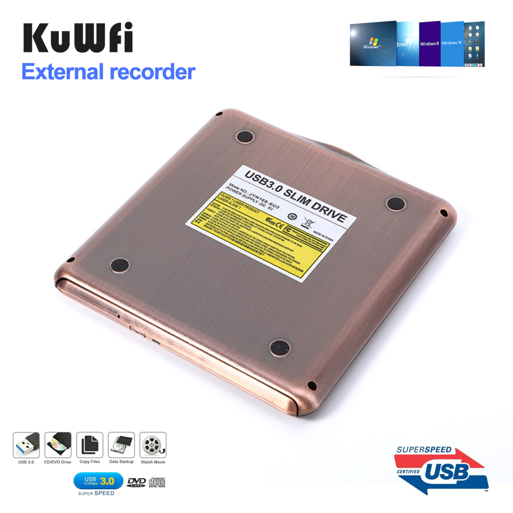 Kuwfi usb 3.0 external c-type dvd burner rw optical cd/dvd disc burner for mac os windows xp/7/8/10