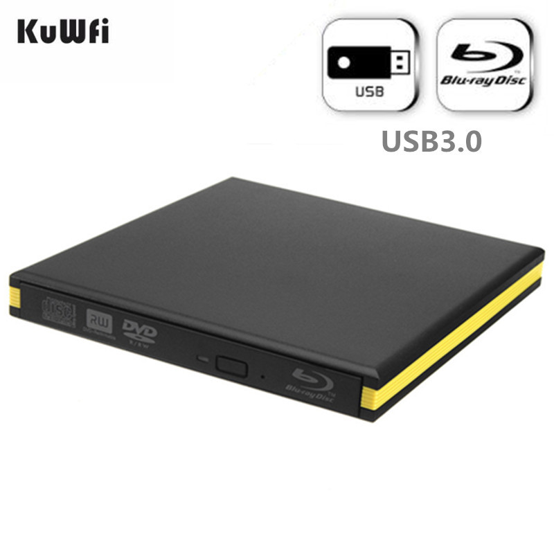 Kuwfi externo blu-ray drive usb 3.0 bluray burner BD-RE cd/dvd rw writer play 3d blu-ray disco para computador portátil