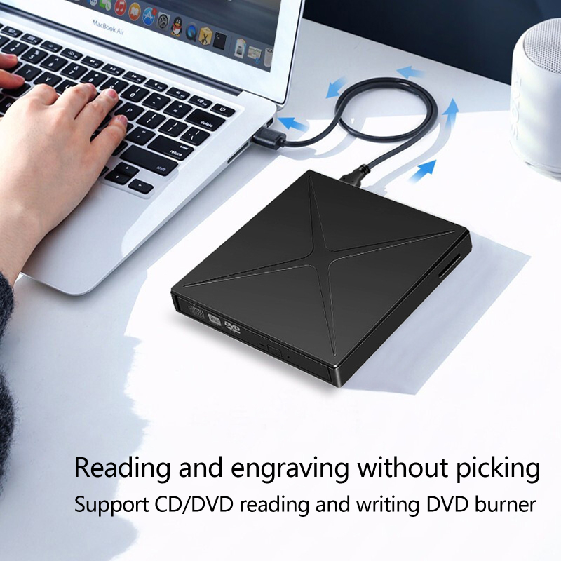 Kuwfi usb3.0 external dvd drive DVD-RW cd burner reader for mac windows laptop bd/cd/dvd burner