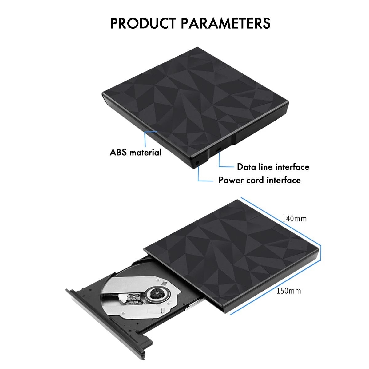 Kuwfi usb3.0 & type c dvd drive cd burner high speed-free read-write driver external burner DVD-RW reader writer