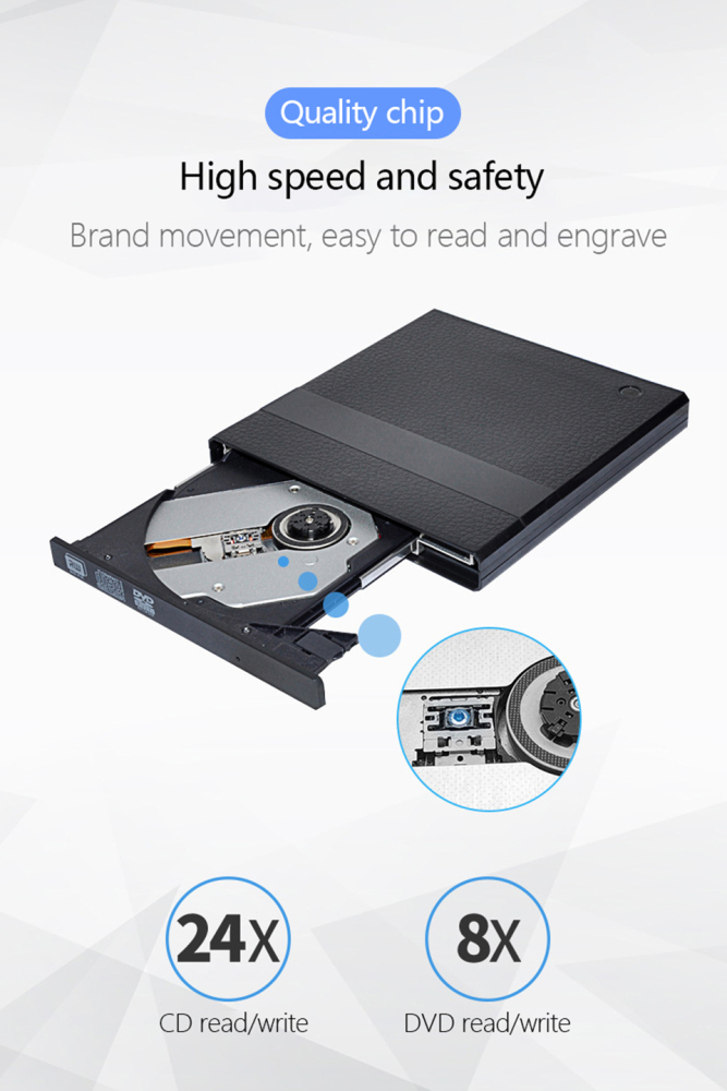 Kuwfi usb 3.0 type-c dvd external drive cd burner external burner read-write driver DVD-RW writer reader