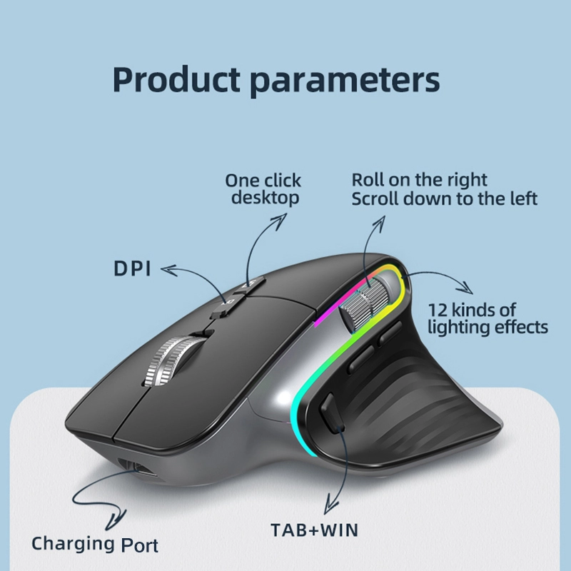 Kuwfi Wireless Rechargeable Mouse 2.4g Ergonomic Wireless Gaming Computer Mouse for Laptop Office Business Dumb 4000 dpi