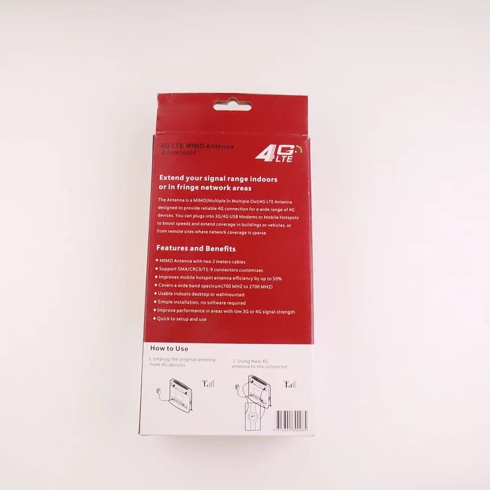KuWFi 4G LTE External Panel TS9 Antenna,4G LTE MIMO Antenna 700-2600Mhz with 2- TS9 Male Connector Booster Panel Antenna with 2 Meters Cable 88dBi