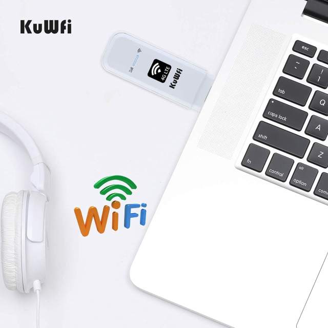 KuWFi 4G Wifi Router Dongle Unlocked 3G/4G USB Modem External Antenna Mobile Wireless Wifi Hotspot With SIM Card Slot