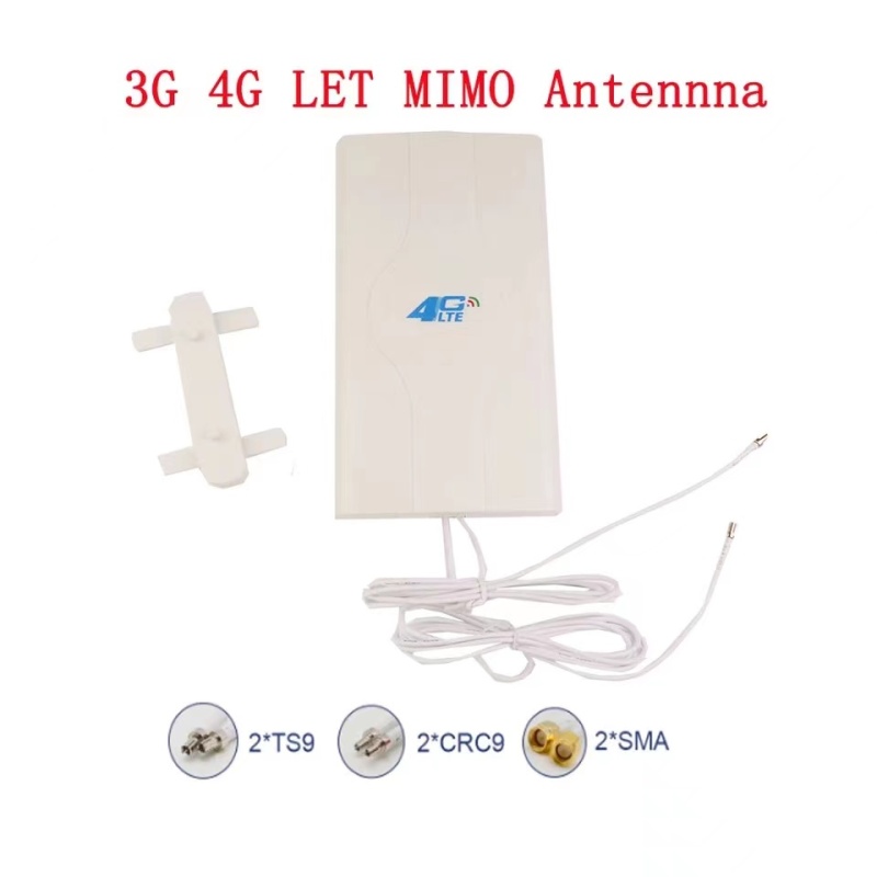 KuWFi 4G LTE External Panel Antenna,4G LTE MIMO Antenna 2* SMA/2* CRC9/2* TS9 Male Connector 3g 4g Lte Antenna 700~2600mhz 88dbi Mobile Antenna Booste