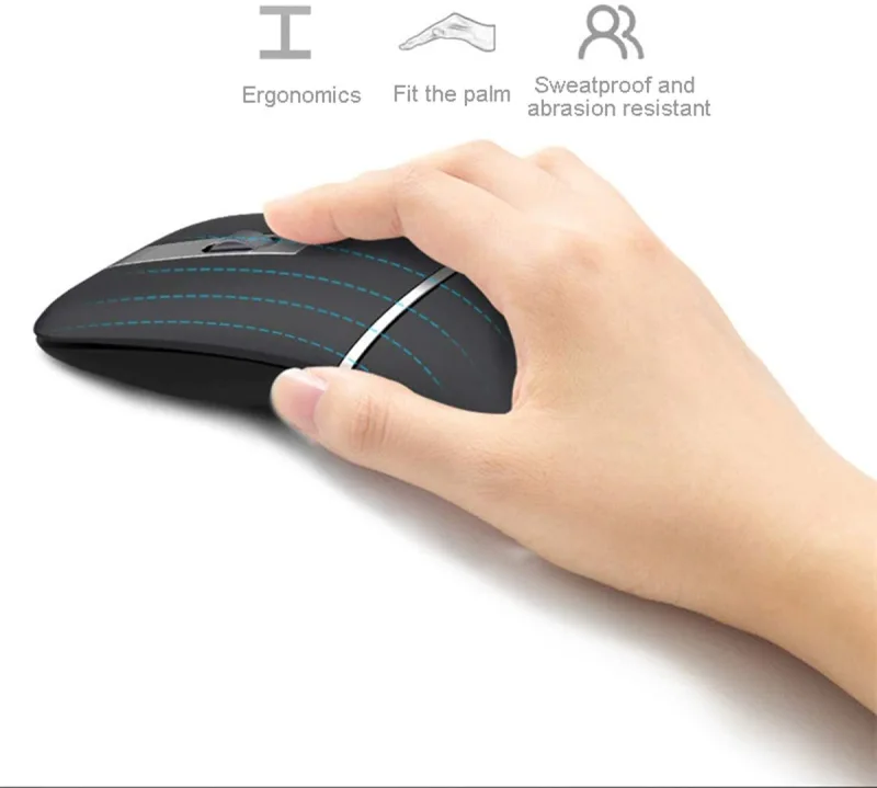 Kuwfi wireless chargable mouse 2 in 1 portable mouse silent rotatable mini 1600 dpi optical mouse for laptop/pc/desktop