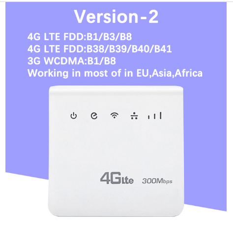 Kuwfi 300mbps router 4g lte cpe wireless router indoor wireless wifi hotspot 2.4ghz wfi with lan port sim card slot