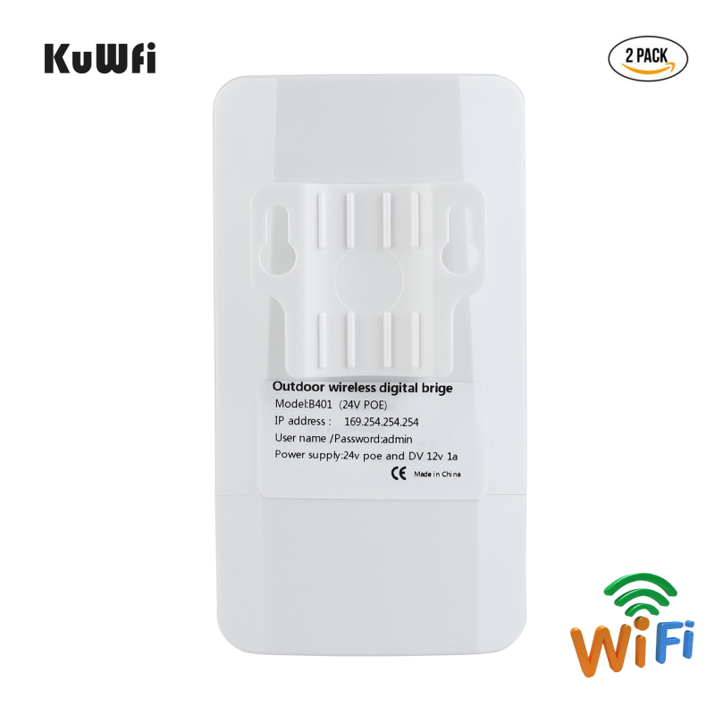 kuwfi outdoor wifi wireless router bridge 2.4g ap 1km long range 300mbps wireless cpe router with 1*10/00m lan port 2pcs