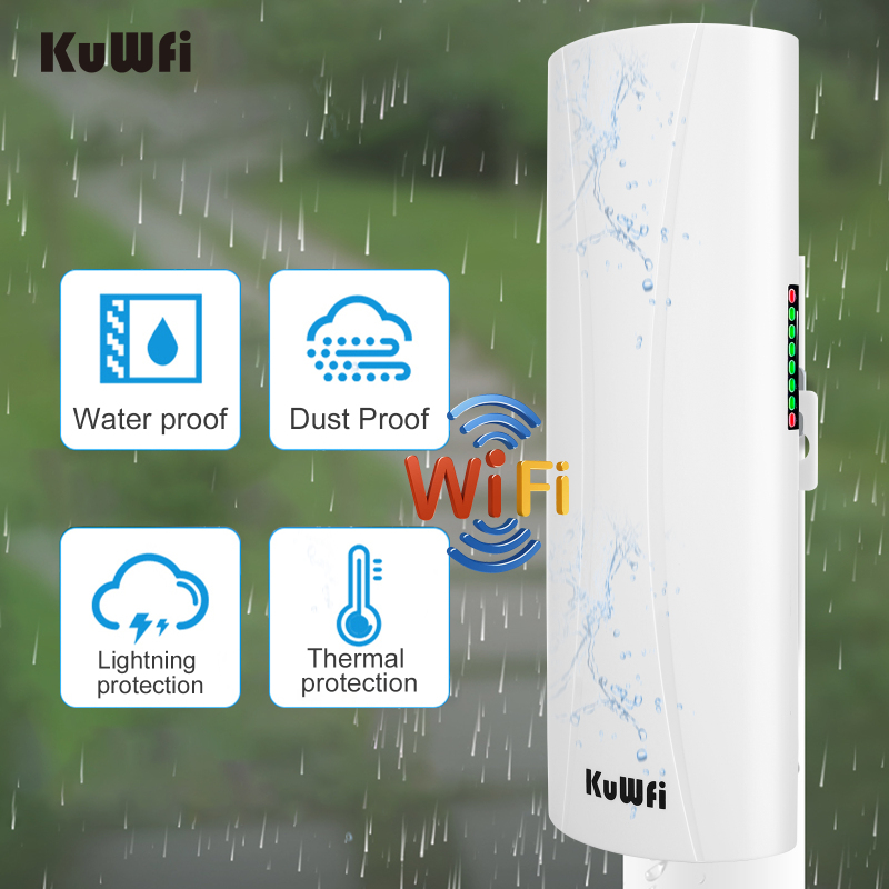 KuWFi Wireless Bridge Router Outdoor 5.8G 3KM Long Range Wifi Repeater 300Mbp Wireless Access Point 14dBi Wifi Signal Amplifier