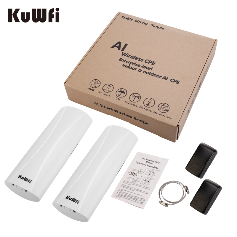 KuWFi Wireless Bridge Router Outdoor 5.8G 3KM Long Range Wifi Repeater 300Mbp Wireless Access Point 14dBi Wifi Signal Amplifier