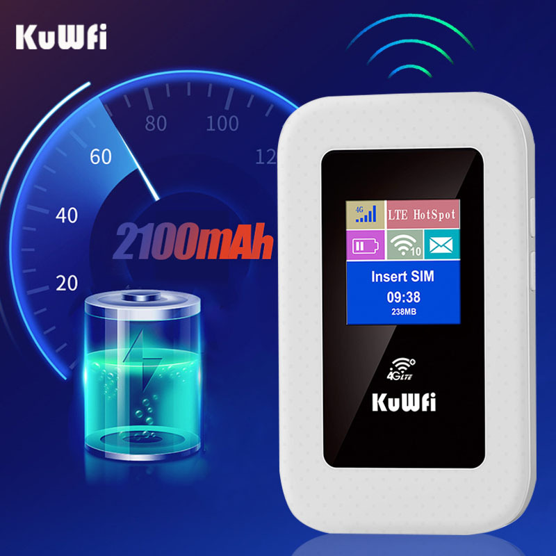 KuWFi 4G Portable Router 150Mbps Mobile Hotspot Router Mini 4G LTE Wi-fi Modem SIM Card Router