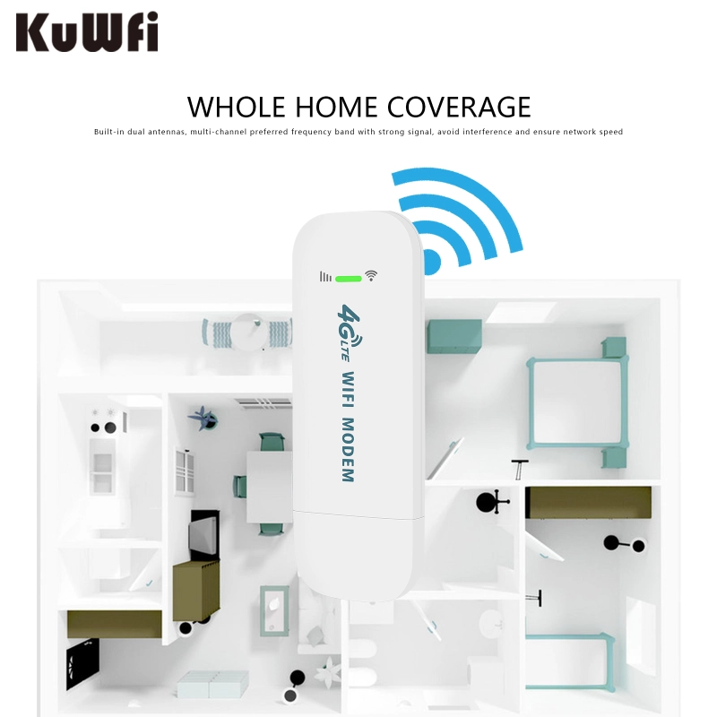 KuWFi Modem 4G WIFI Sim Card 150Mbps Mobile WIFI USB Dongle Wireless Hotspot Network Car LTE Router for PC Desktop Laptop