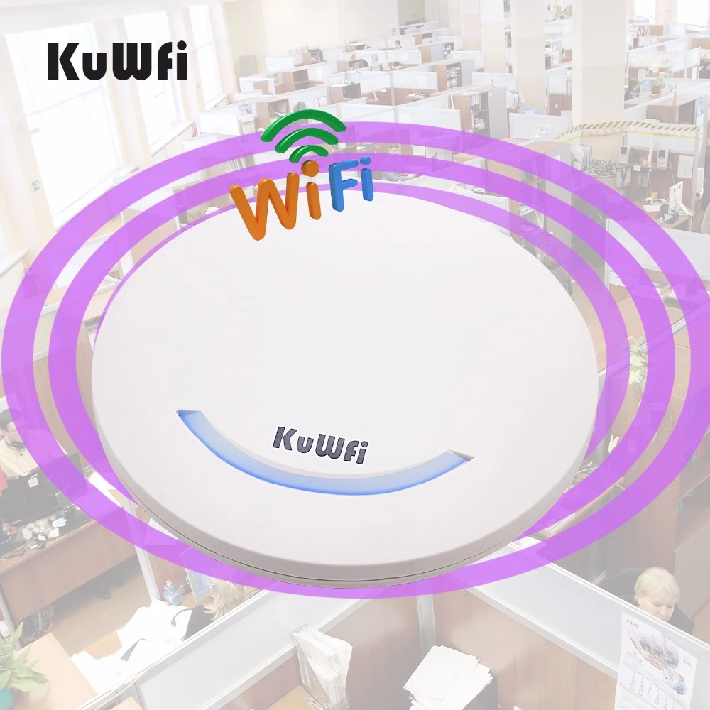 KuWFi 1200Mbps Wireless Ceiling AP 11ac 2.4Ghz & 5.8 Ghz Ceiling-mounted AP Router Access Point with 48V POE Power