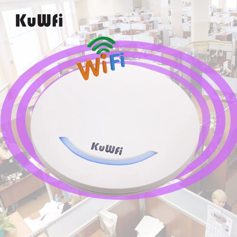 KuWFi 1200Mbps Wireless Ceiling AP 11ac 2.4Ghz &amp; 5.8 Ghz Ceiling-mounted AP Router Access Point with 48V POE Power