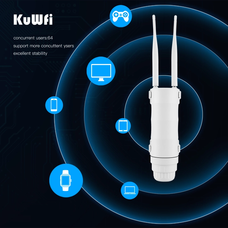 KuWFi Outdoor Wireless 4G WiFi Router 150Mbps 2.4G WIFI Repeater Extender 2 Antenna Hotspot Router Waterproof AP to IP Camera