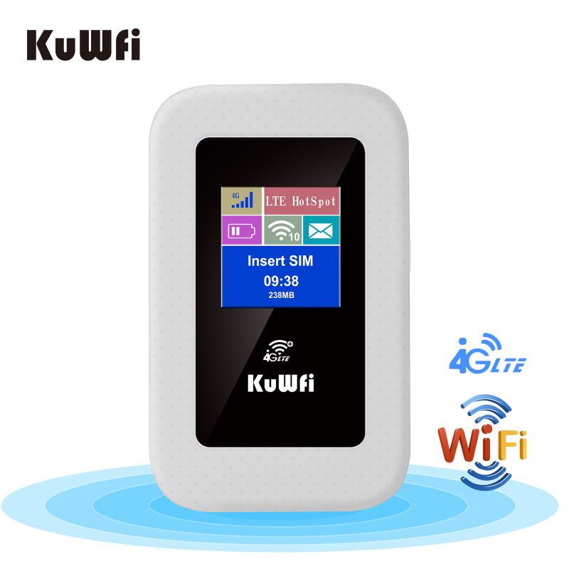 KuWFi 4G Portable Router 150Mbps Mobile Hotspot Router Mini 4G LTE Wi-fi Modem SIM Card Router