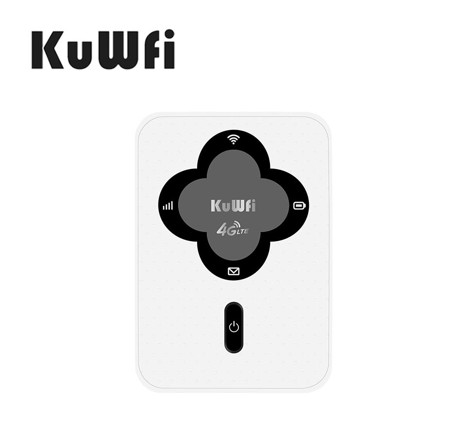 KuWFi  4G LTE Router 150Mbps Pocket Mobile Wifi Hotspot Wireless Car WiFi Router With Sim Card Unlock Universal Router 4G Modem
