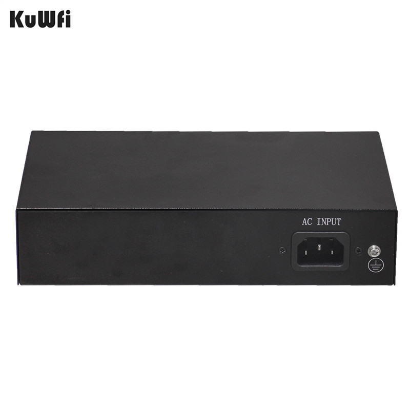 KuWFi firmware  Ethernet Network Switch with PoE 6-Port 10/100 Switch with 4 PoE Ports and 2 Uplink Ethernet Desktop Switch hub Network Full/Half Dupl