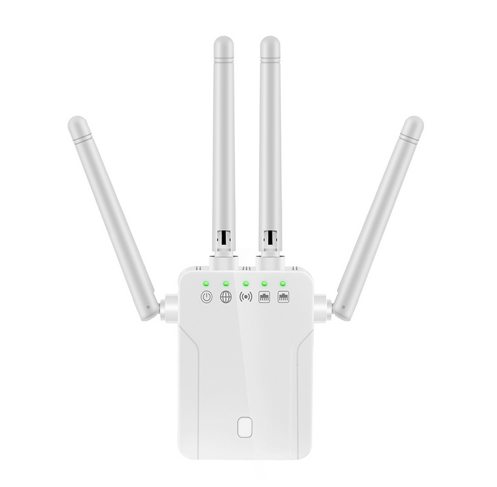 KuWFi Wireless Repeater 1200Mbps 2.4Ghz &amp; 5Ghz Long Range WiFi Extender Dual Band Wi-Fi Signal Amplifier Booster 4 PCS Antennas